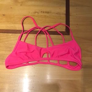 Pink cross back bathing suit top